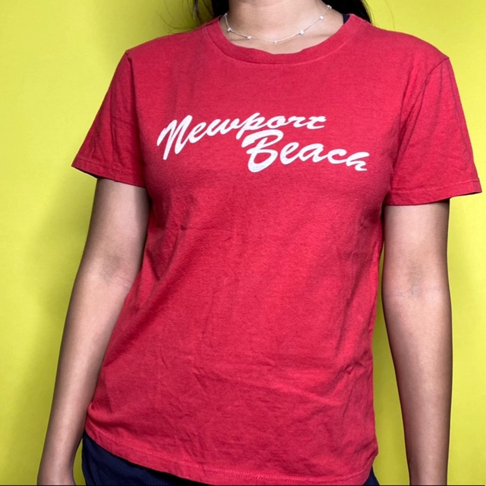 Red Brandy Melville Newport Beach Shirt